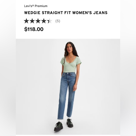 Levi Blue jeans dark blue wash Wedgie straight fit super flattering - Picture 7 of 7